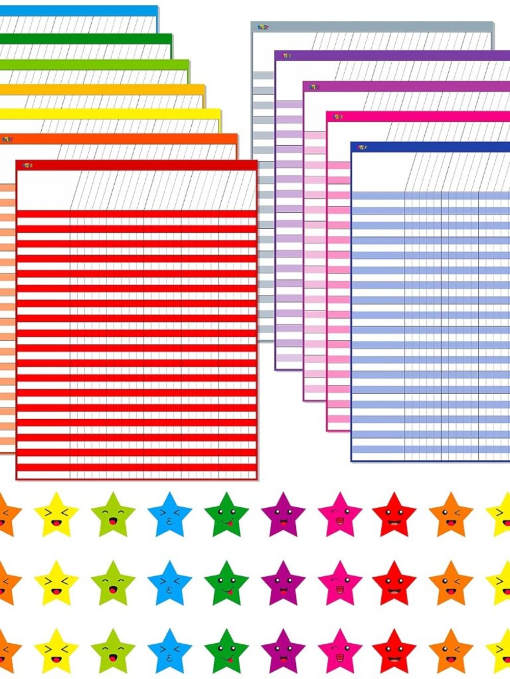 12 Pack Multi-Color Dry Erase Incentive Chart/Chore/Responsibility/School Attend